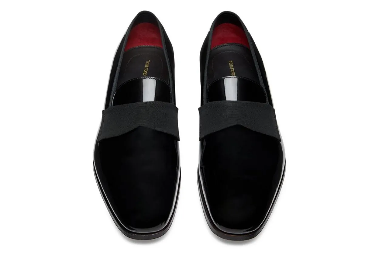 PATENT LEATHER EDGAR EVENING SLIPPER