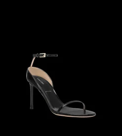 PATENT LEATHER VERTIGO ANKLE STRAP SANDAL
