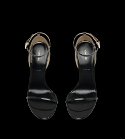 PATENT LEATHER VERTIGO ANKLE STRAP SANDAL