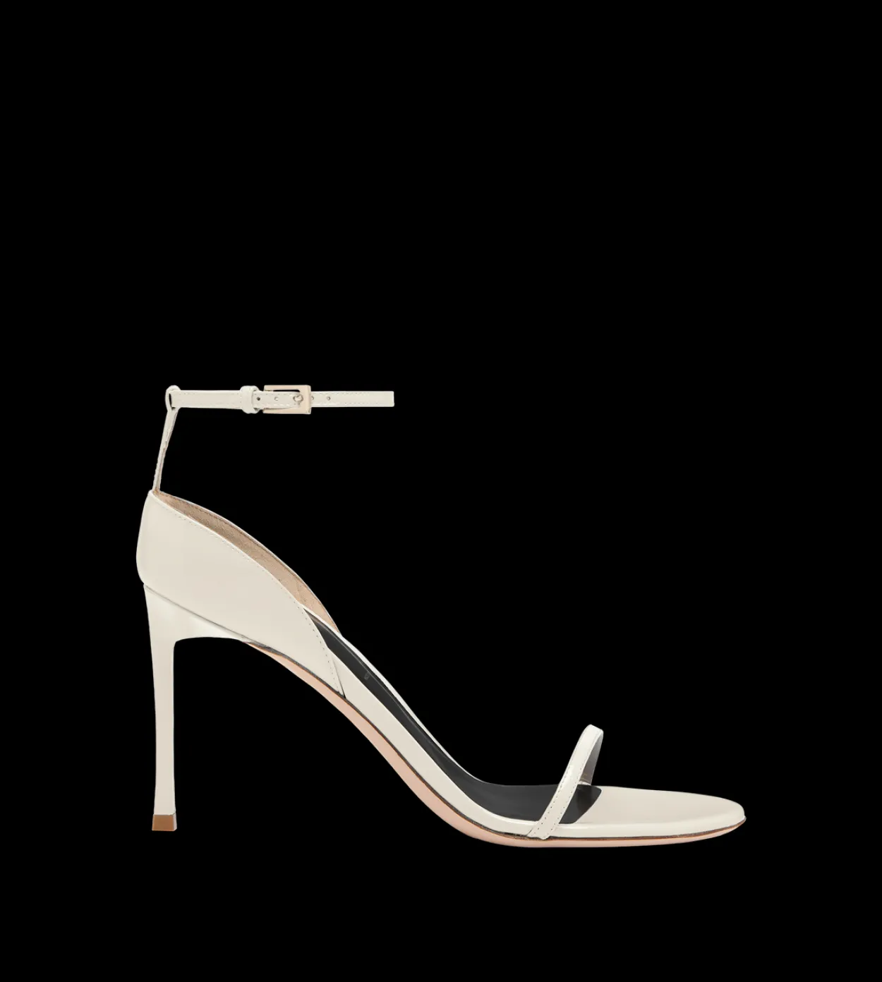 PATENT LEATHER VERTIGO ANKLE STRAP SANDAL