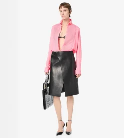 PATENT LEATHER VERTIGO ANKLE STRAP PUMP