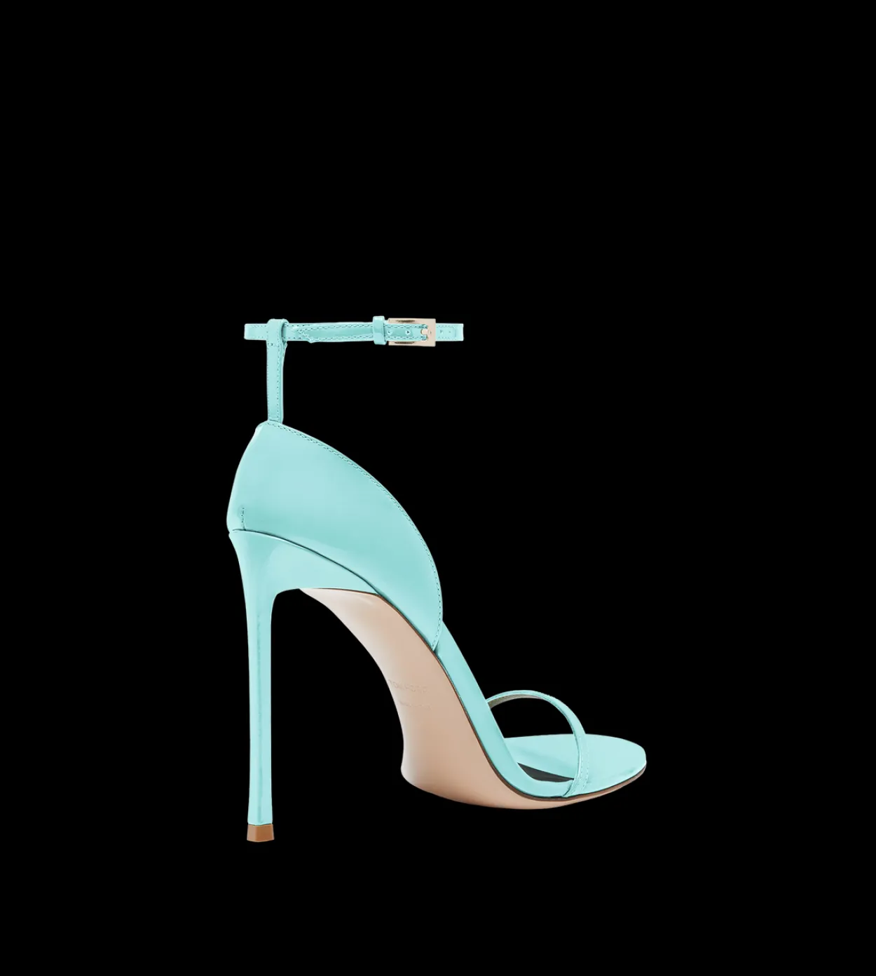 PATENT LEATHER VERTIGO ANKLE STRAP SANDAL