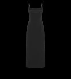 PENCIL DRESS WITH LEATHER STRAPS