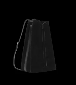 PERFORATED CASHMERE SUEDE T-LINE DRAWSTRING SAC