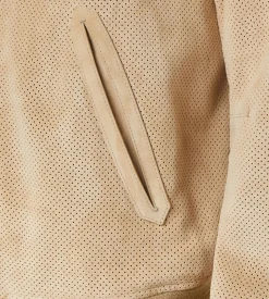PERFORATED CASHMERE SUEDE BOMBER