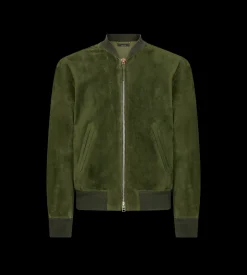 PERFORATED CASHMERE SUEDE BOMBER
