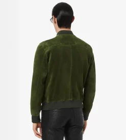 PERFORATED CASHMERE SUEDE BOMBER