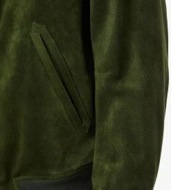 PERFORATED CASHMERE SUEDE BOMBER