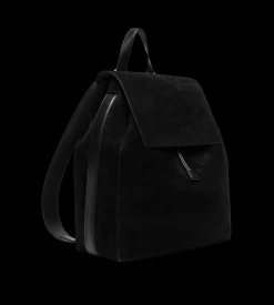 PERFORATED CASHMERE SUEDE T-LINE FLAP BACKPACK
