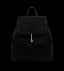 PERFORATED CASHMERE SUEDE T-LINE FLAP BACKPACK