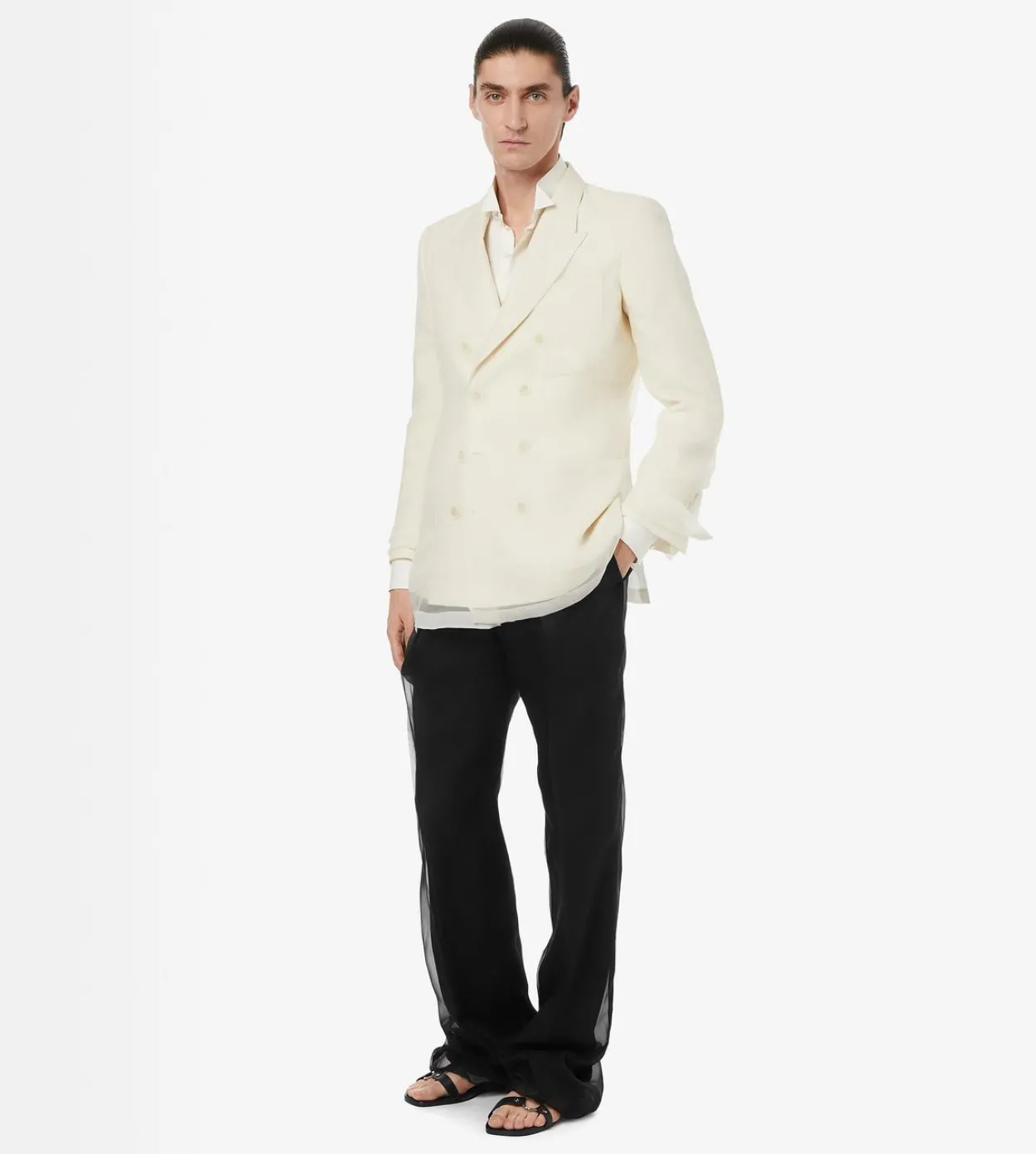 PERFORATED DOT SILK TWILL SLIM FIT EVENING SHIRT