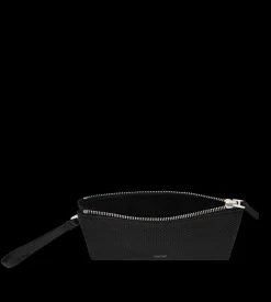 PERFORATED LEATHER MINIMAL SLIM POUCH WITH WRISTLET