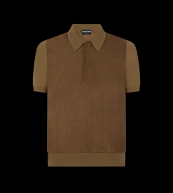 PERFORATED SUEDE AND MERINO POLO