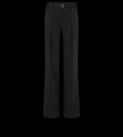 PLEATED WIDE LEG SILK PANTS