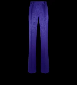 POLKA DOT JACQUARD PLEATED STRAIGHT PANTS