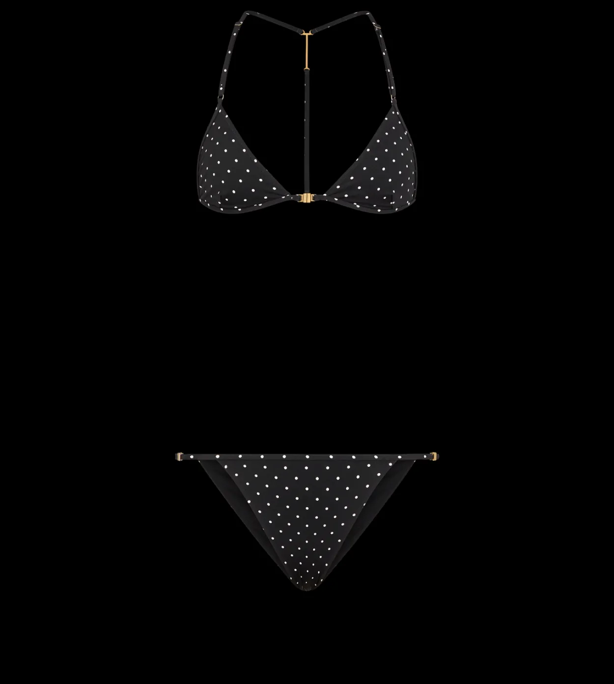 POLKA DOT TRIANGLE BIKINI WITH T-TRIM