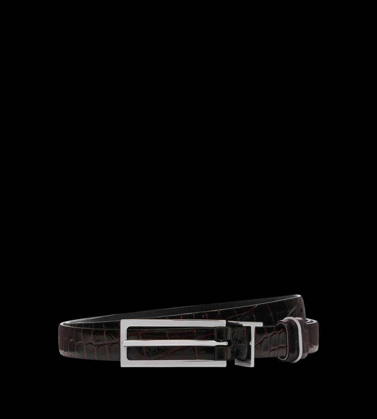PRINTED CROC METAL T LOOP BELT