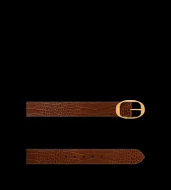 PRINTED CROC OVAL BUCKLE BELT