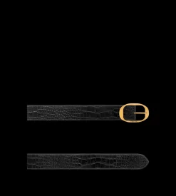 PRINTED CROC OVAL BUCKLE BELT