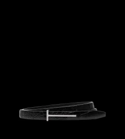 PRINTED CROC SLIM T BELT