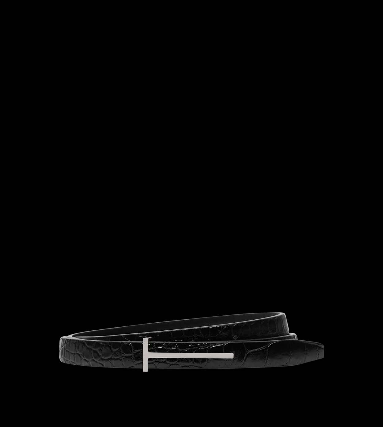 PRINTED CROC SLIM T BELT