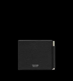 PRINTED DEER LEATHER ELONGATED T LINE MONEY CLIP WALLET