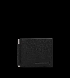 PRINTED DEER LEATHER ELONGATED T LINE MONEY CLIP WALLET
