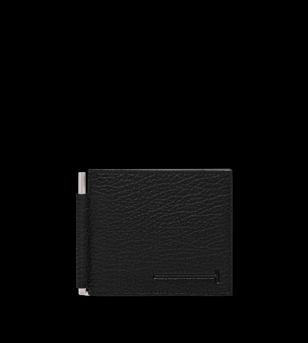 PRINTED DEER LEATHER ELONGATED T LINE MONEY CLIP WALLET