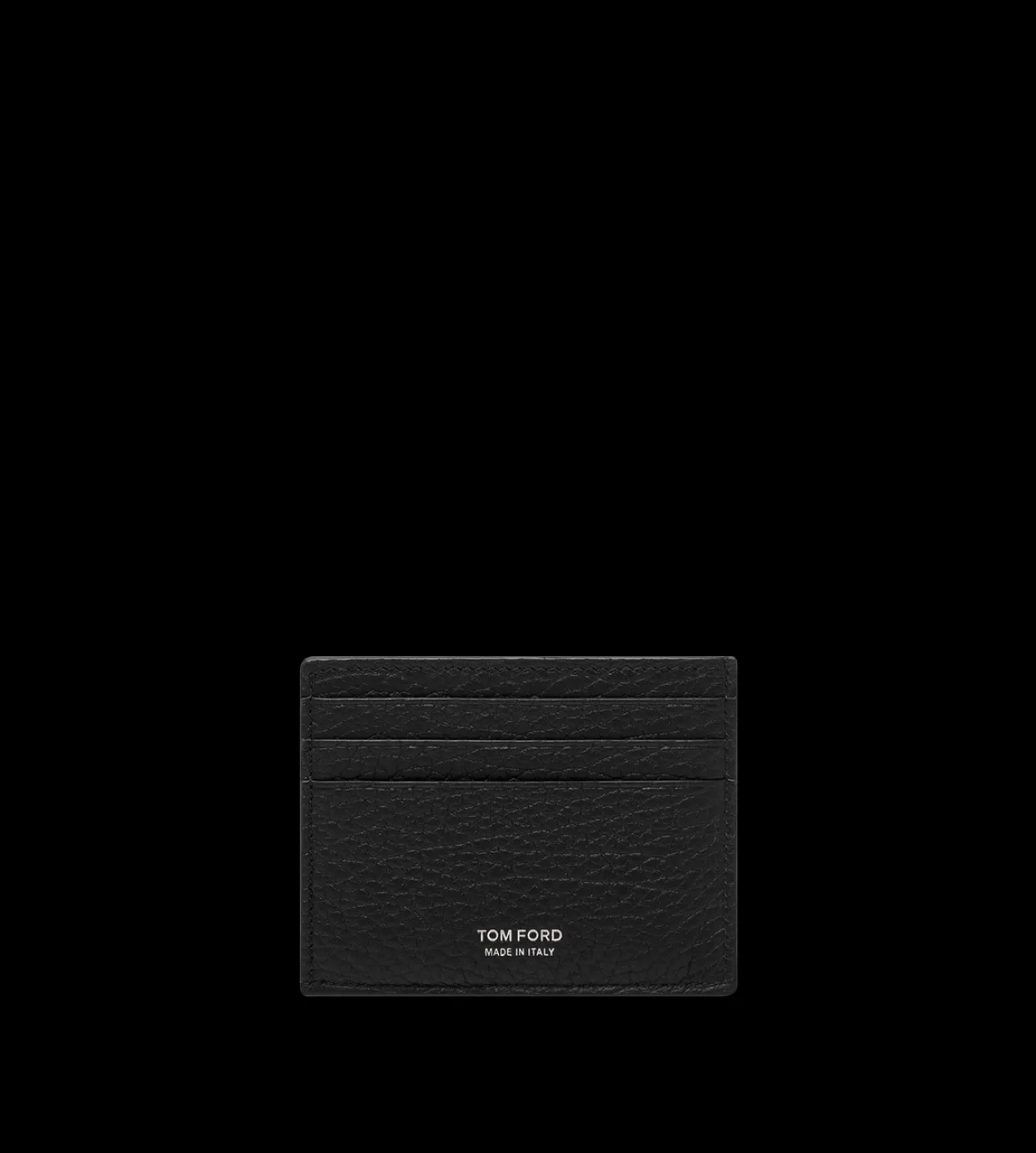PRINTED DEER LEATHER ELONGATED T LINE CARD HOLDER WITH CENTRAL POCKET