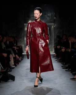 PRINTED LEATHER AND WASHED DUCHESSE BIKER COAT
