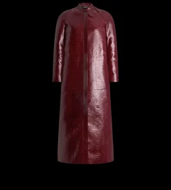 PRINTED LEATHER AND WASHED DUCHESSE BIKER COAT