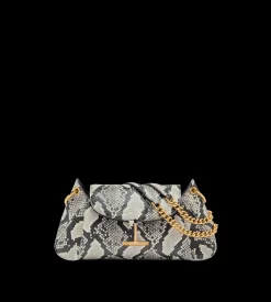 PRINTED PYTHON TARA CHAIN SHOULDER BAG