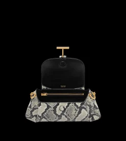 PRINTED PYTHON TARA CHAIN SHOULDER BAG