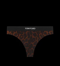 REFLECTED LEOPARD PRINTED MODAL SIGNATURE THONG