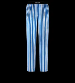 REGIMENTAL STRIPE PRINT SILK PAJAMA PANT