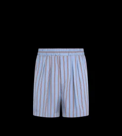 REGULAR STRIPE SILK JACQUARD PLEATED LOUNGE SHORTS