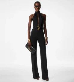 SABLE' HALTER NECK BELTED JUMPSUIT