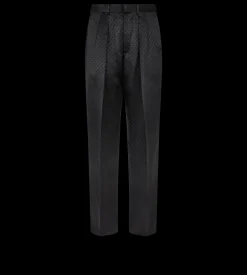 SATIN POLKA DOT JACQUARD DOUBLE PLEAT PANT