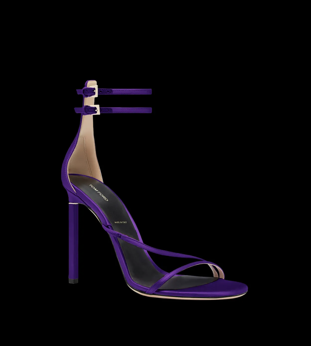 SATIN T ANKLE STRAP SANDAL