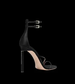 SATIN T ANKLE STRAP SANDAL