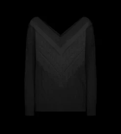 SCULPTURAL MERINO CABLE KNIT AND LACE CRICKET JUMPER