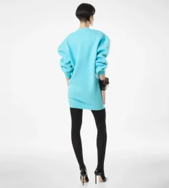 SCULPTURAL WOOL CASHMERE SWEATSHIRT MINI DRESS