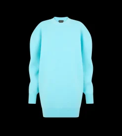 SCULPTURAL WOOL CASHMERE SWEATSHIRT MINI DRESS