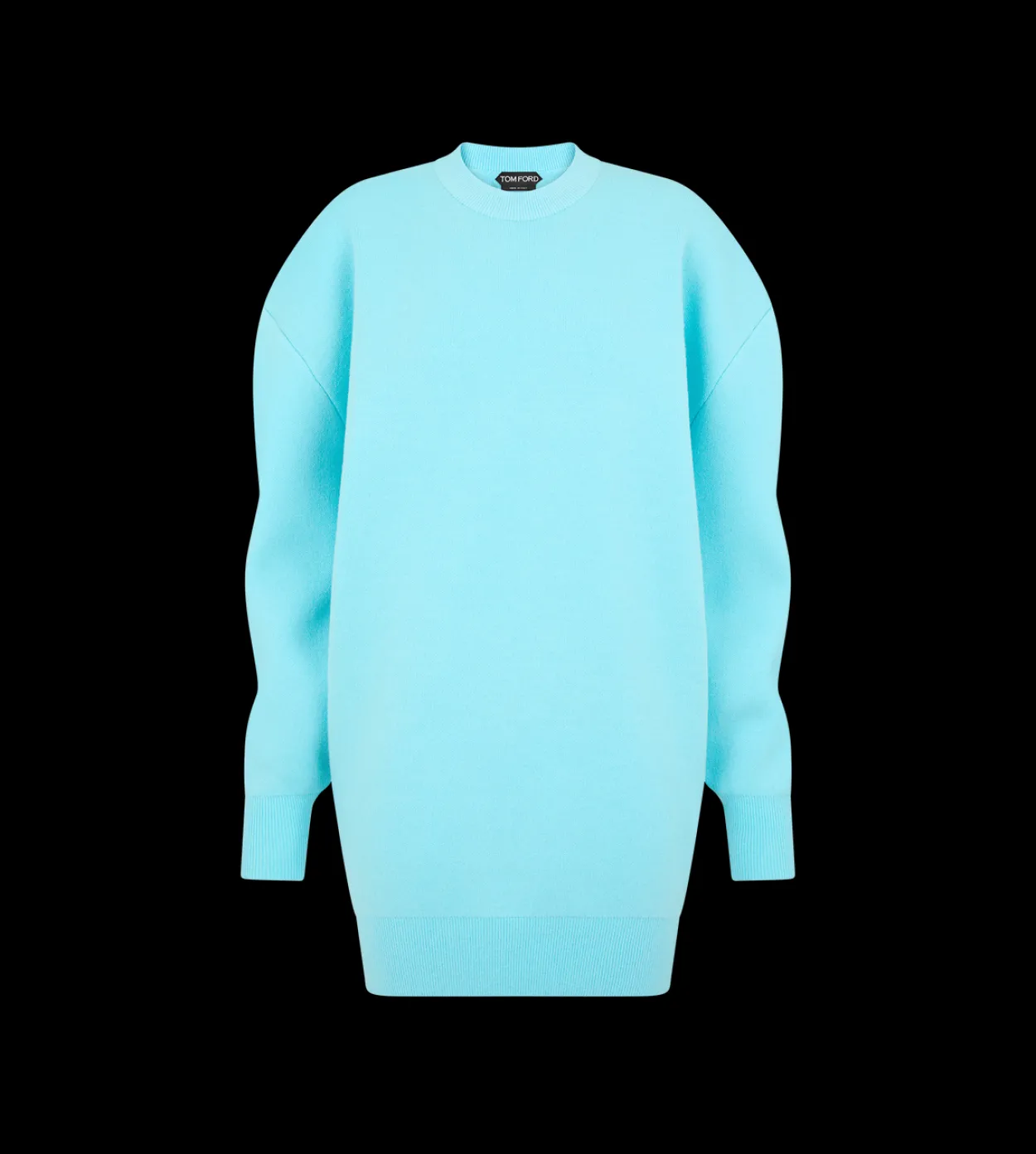 SCULPTURAL WOOL CASHMERE SWEATSHIRT MINI DRESS