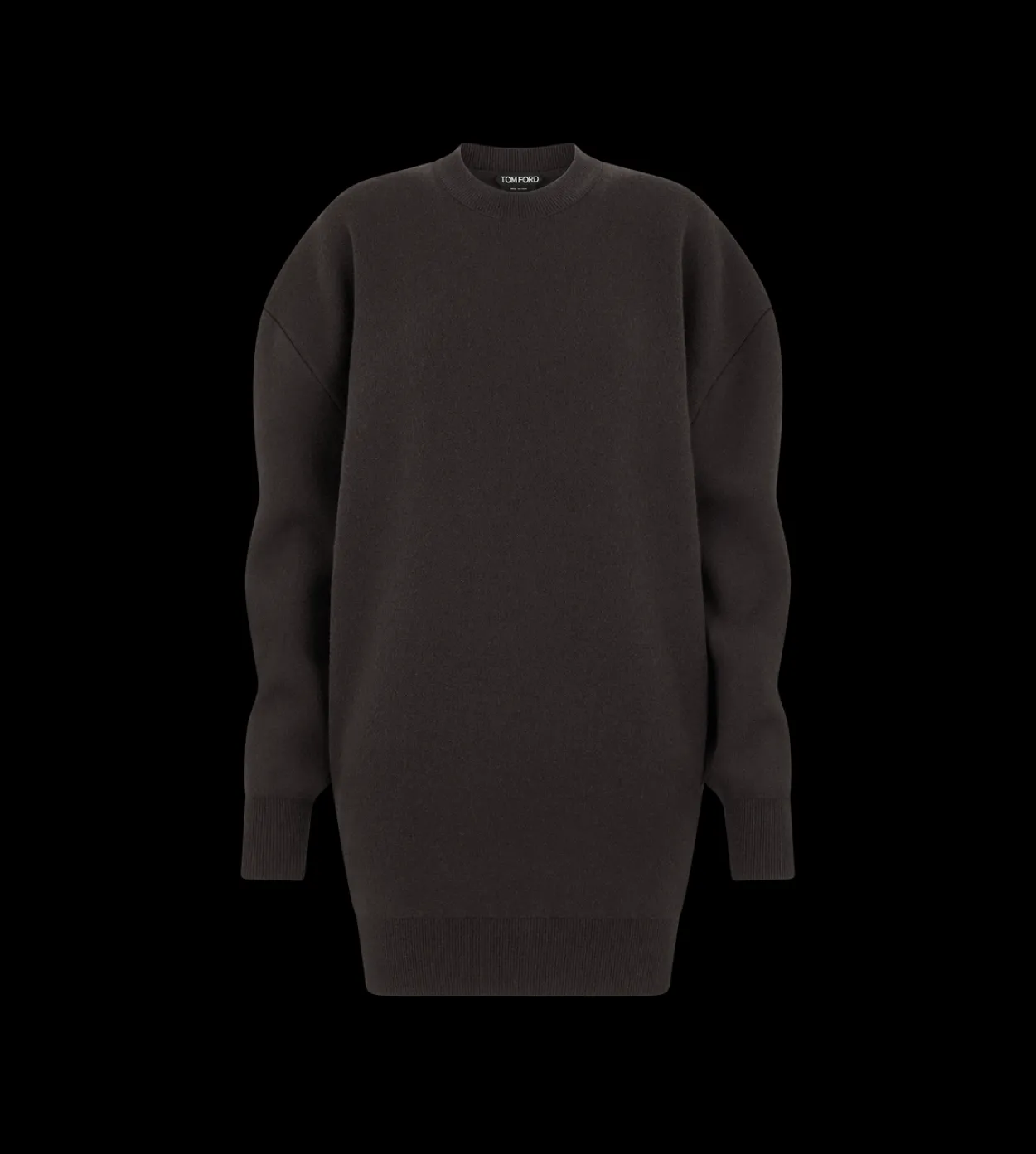 SCULPTURAL WOOL CASHMERE SWEATSHIRT MINI DRESS