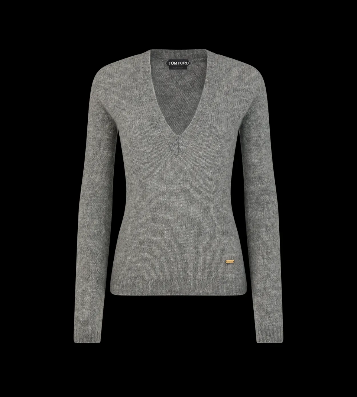 SEAMLESS CASHMERE SILK KNIT V-NECK TOP