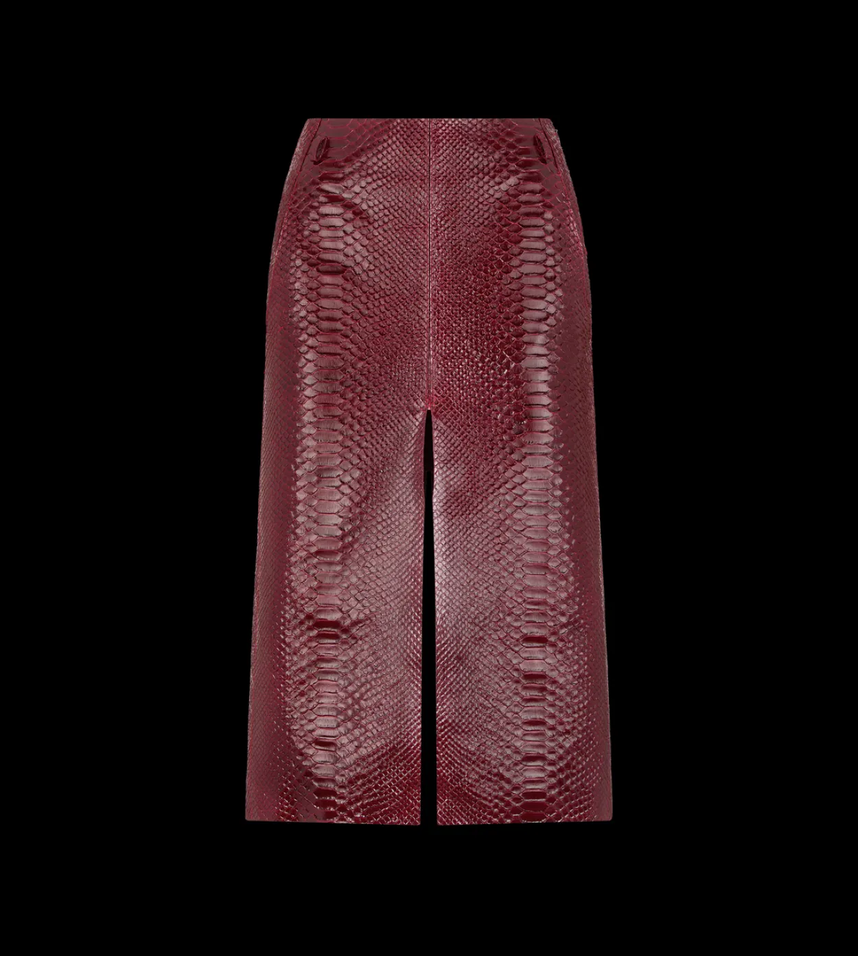SEMI SHINY PRINTED CALF LEATHER SKIRT
