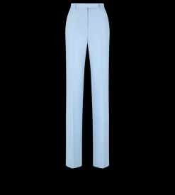 SEQUINED WOOL BLEND CREPE TAILORED STRAIGHT PANTS