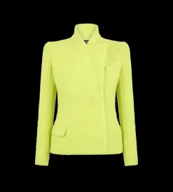 SEQUINED WOOL CASHMERE AND SILK BLEND TWEED WRAP JACKET