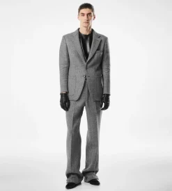 SHARKSKIN HERRINGBONE DOUBLE SPLITTABLE JACKET